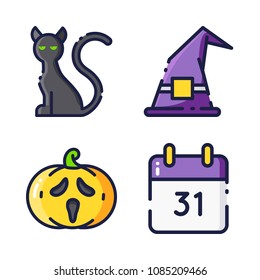 halloween icon.black design color set