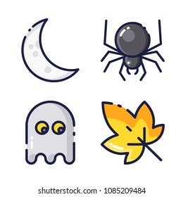 halloween icon.black design color set