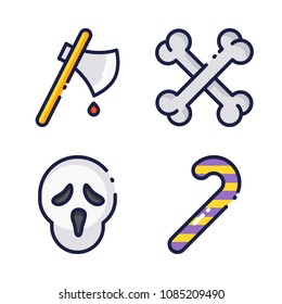 halloween icon.black design color set