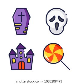 halloween icon.black design color set