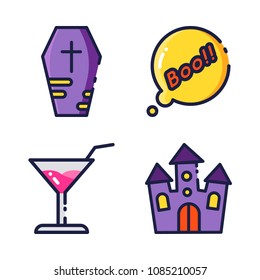 halloween icon.black design color set