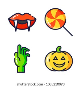 halloween icon.black design color set