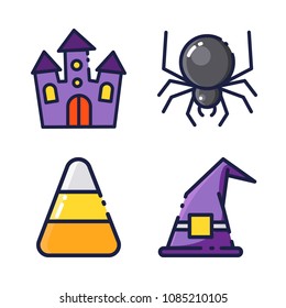 halloween icon.black design color set