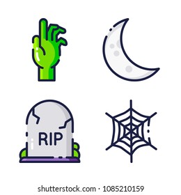 halloween icon.black design color set
