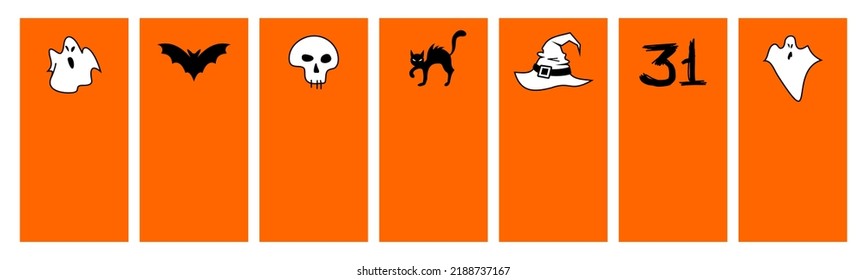 halloween icons. halloween banner colorful square - vector flat style illustration. frame, place for text. bat, ghosts
