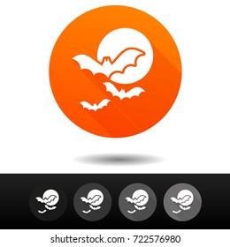 Halloween icons. Bats signs. Horror symbol. Vector Circle web buttons.