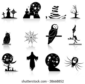 halloween icons black,easy to edit or to re size,the shadow and the icons are set on a different layer