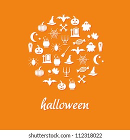 halloween icons in circle