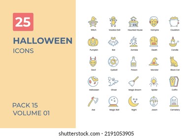 Halloween icons collection. Set contains such Icons as gosh, Halloween house, and more
