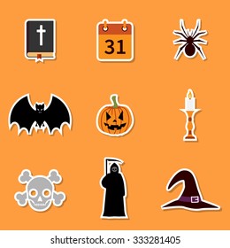 Halloween icons. collection icons symbols Halloween. Stickers