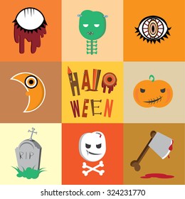 Halloween icons concept