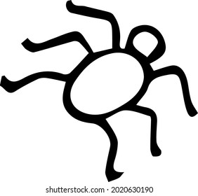 Halloween icons. Doodle spider illustration. Spider in black and white.