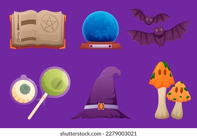 Halloween icons element vector set with Halloween symbols. Design element for traditional and cultural holiday concept.