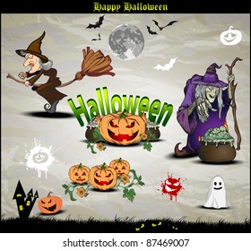 Halloween icons and elements for design
