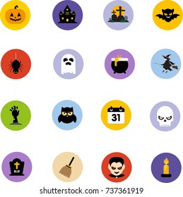 Halloween icons in flat style