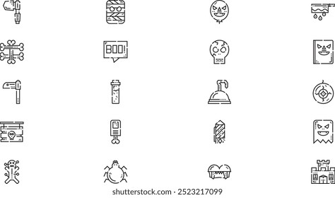 Halloween icons High-Quality Vector Icons Collection with Editable Stroke. Ideal for Professional and Creative Projects.