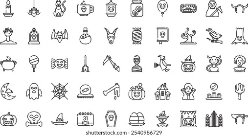 Halloween icons High-Quality Vector Icons Collection with Editable Stroke. Ideal for Professional and Creative Projects.