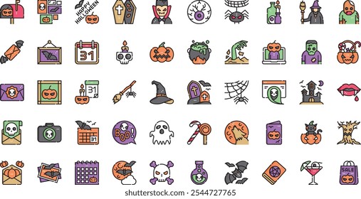 Halloween icons .. High-Quality Vector Icons Collection with Editable Stroke. Ideal for Professional and Creative Projects.