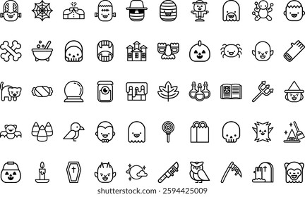 Halloween icons High-Quality Vector Icons Collection with Editable Stroke. Ideal for Professional and Creative Projects.