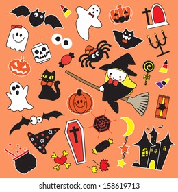 Halloween icons illustration