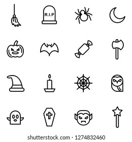 Halloween icons pack. Isolated halloween symbols collection. Graphic icons element