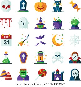 Halloween icons pack. Isolated halloween symbols collection. Graphic icons element