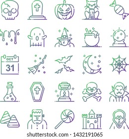 Halloween icons pack. Isolated halloween symbols collection. Graphic icons element