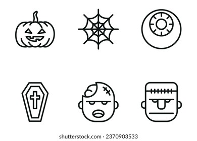 Halloween icons pack. Isolated halloween symbols collection. Graphic icons element