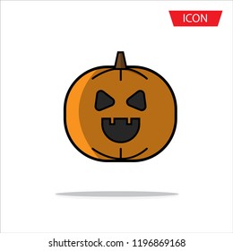 Halloween icons Pumpkin symbol isolated on background.