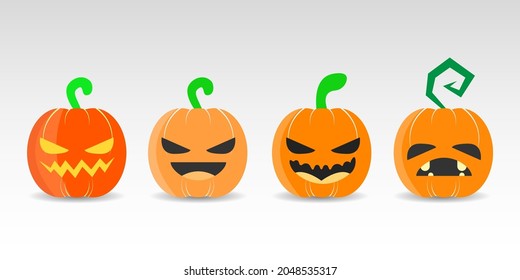 Halloween icons pumpkins design. vector illustration