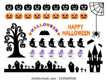 Halloween icons set
