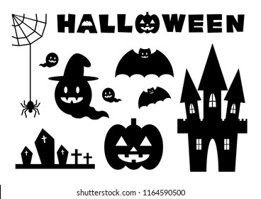 Halloween icons set