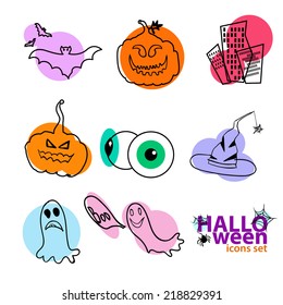 Halloween icons set