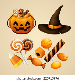 Halloween icons set