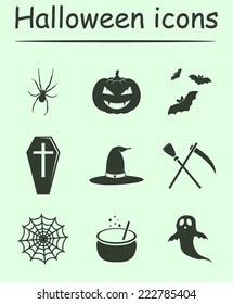 halloween icons set