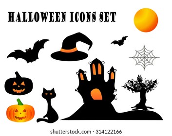 Halloween icons set