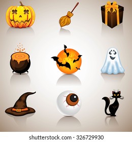 Halloween icons set