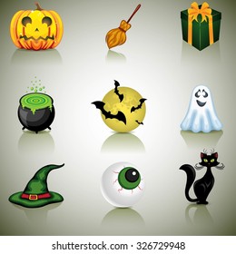 Halloween icons set