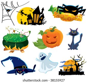 Halloween icons set