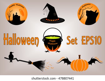 Halloween icons set