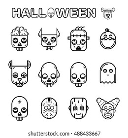 Halloween icons set