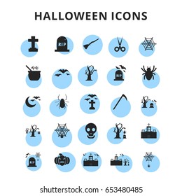 halloween icons set