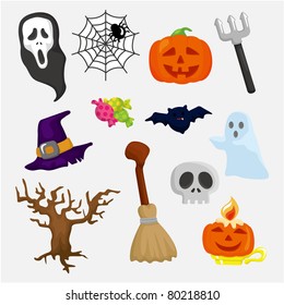 Halloween icons set