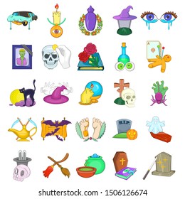 Halloween icons set. Cartoon set of 25 halloween vector icons for web isolated on white background