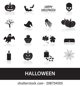 halloween icons set eps10