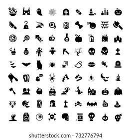 Halloween icons set, isolated flat vector signs