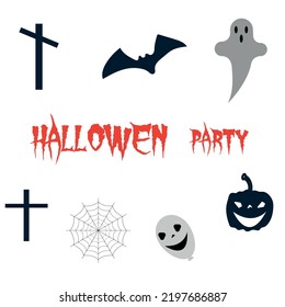  Halloween icons set isolated on white background