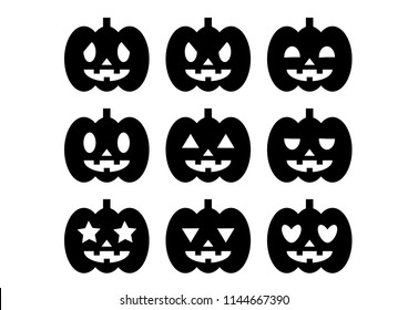 Halloween icons set: Pumpkin, Jack-o'-lantern