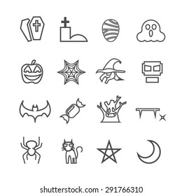 Halloween icons set, Vector