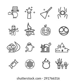 Halloween icons set, Vector